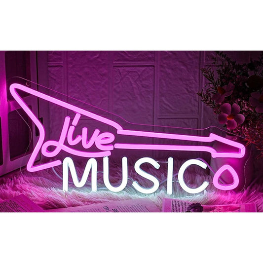Fun Bright Pink Electric Guitar Live Music LED Light Concert Show Decoration
