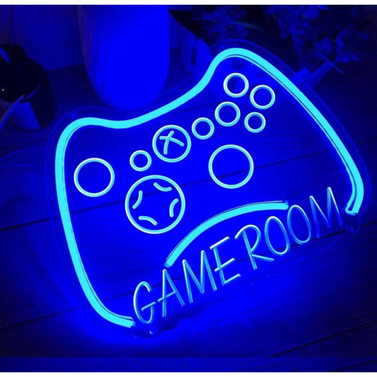 Fun Bright Blue Game Controller Game Room LED Night Light Gamer Decor