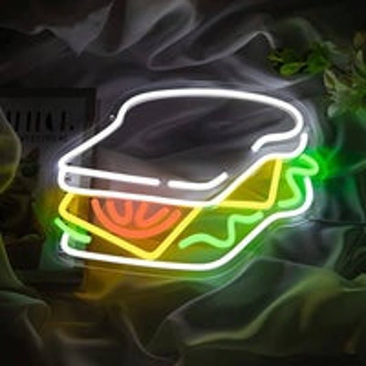 Tasty Bright Colorful Sandwich LED Night Light Food Room Wall Decoration