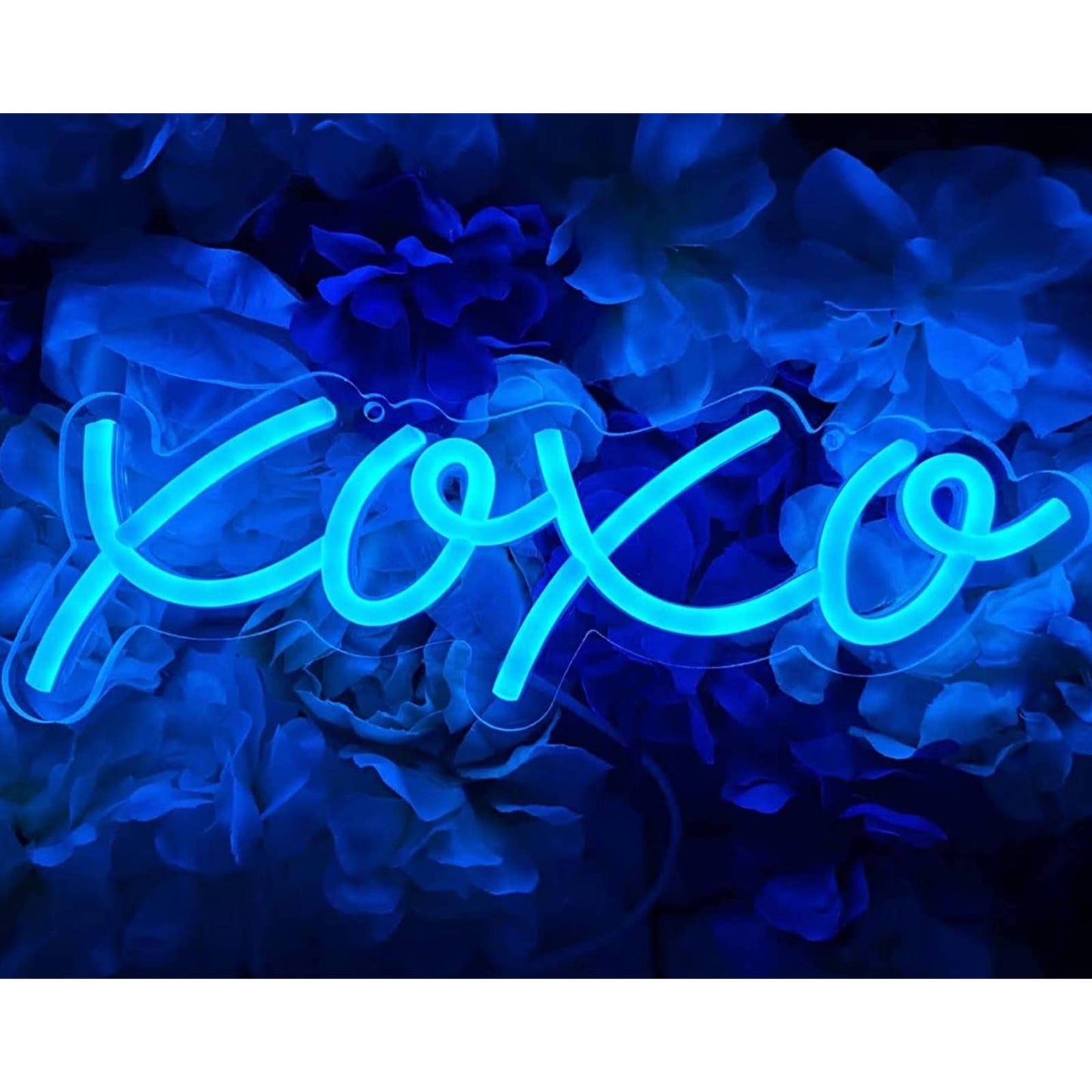 Lovely Warm Blue XOXO LED Night Light Love Hugs Kiss Wall Decor