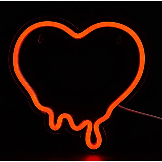 Lovely Vivid Bright Red Melting Love Heart LED Night Light Room Wall Decor