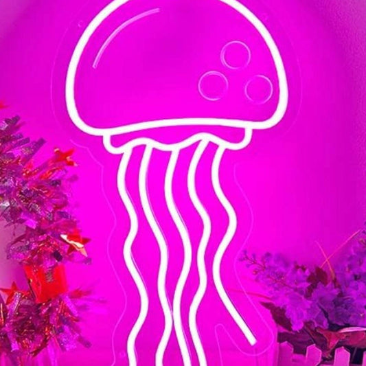 Super Large Bright Pink Jelly Fish LED Night Light Room Wall Decor