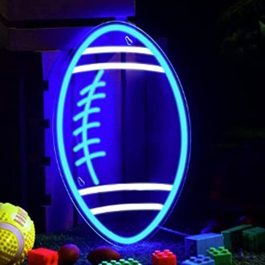 Fun Vivid Blue Football LED Night Light Sports NFL Decoration