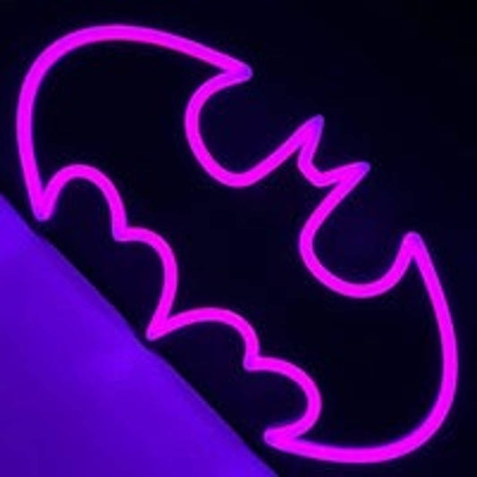 Fun Bright Pink Batman Super Hero LED Night Light Gotham DC Comic Decor