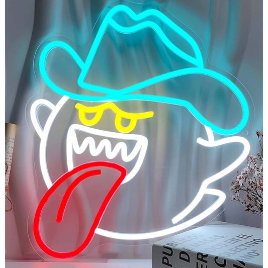 Fun Bright Super Mario Boo in Cowboy Hat LED Night Light