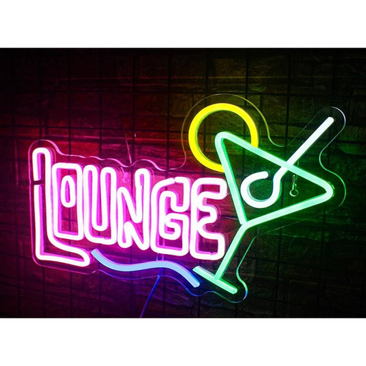 Vivid Bright Pink Lounge Cocktail LED Night Light Bar Party Room Decor