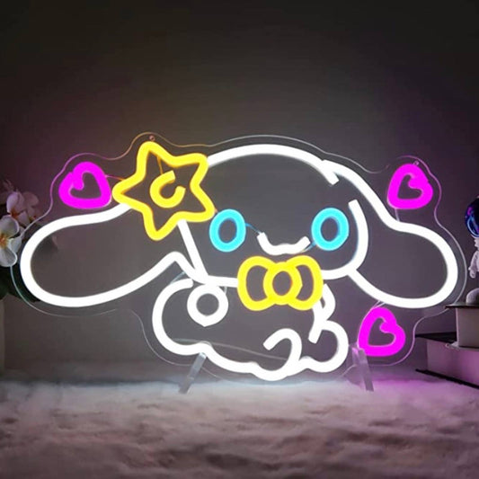 Super Cute Cinnamoroll w/ Star Ballon Hearts LED Night Light Anime Room Wall Dec