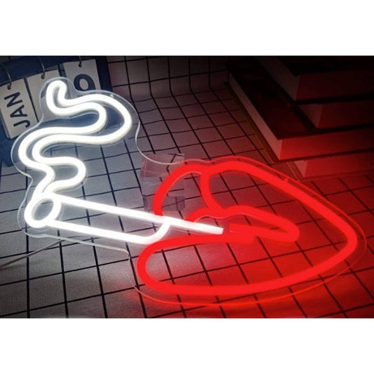Lovely bright Red / White Smoking Lips LED Night Light Room Wall Decoration