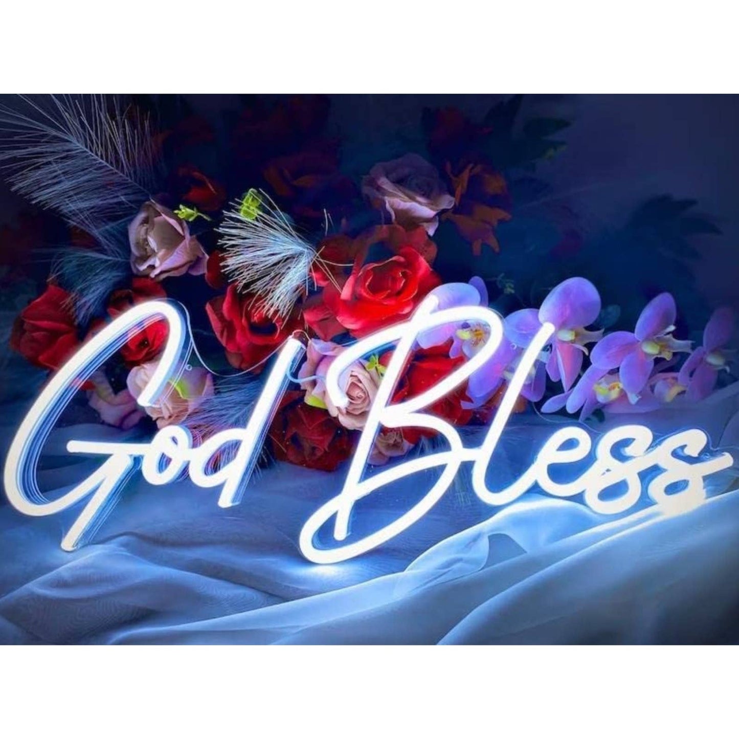 Lovely Large Bright God Bless LED Night Light Room Wall Christian Decoration
