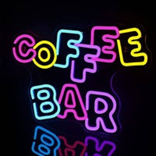 Fun Bright Rainbow Coffee Bar LED Night Light Room Wall Decoration