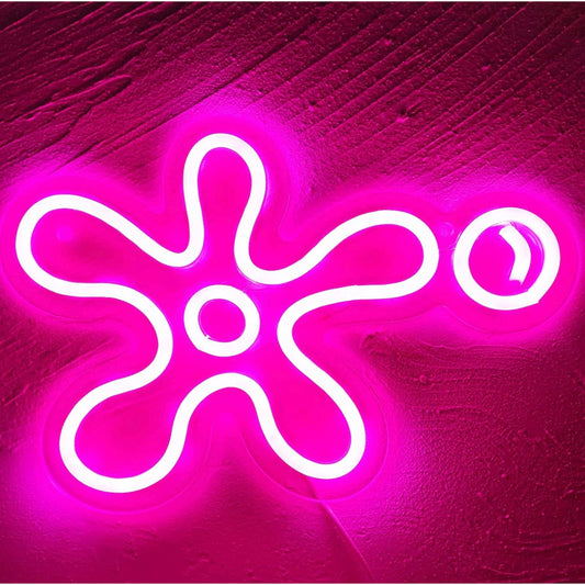 Fun Bright Pink Single SpongeBob SquarePants Flower & Bubble LED Night Light Dec