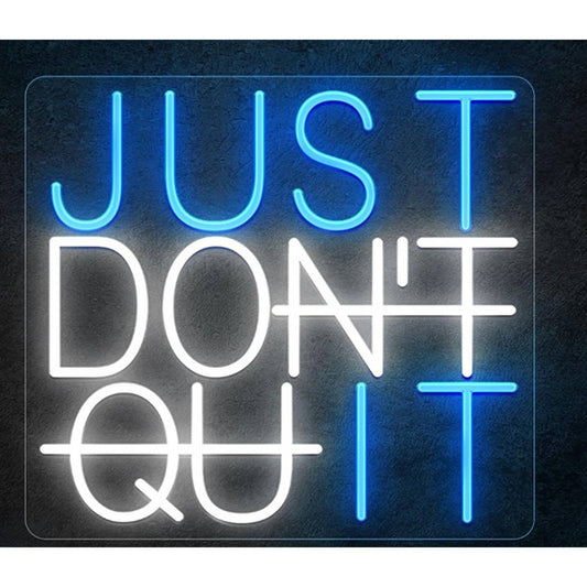 Fun Vivid Bright Blue/White Just Dont Quit LED Night Light Room Wall Decor