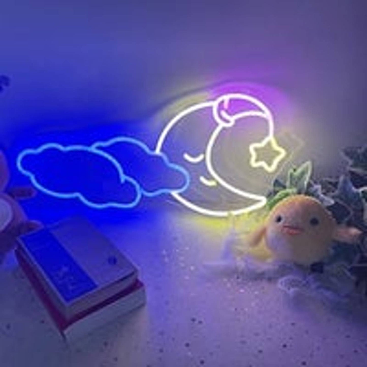 Adorable Vivid Bright Sleeping Moon LED Night Light Room Wall Decoration