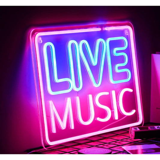 Lovely Bright Pink Blue Live Music LED Night Light Concert Sign Wall Decoration