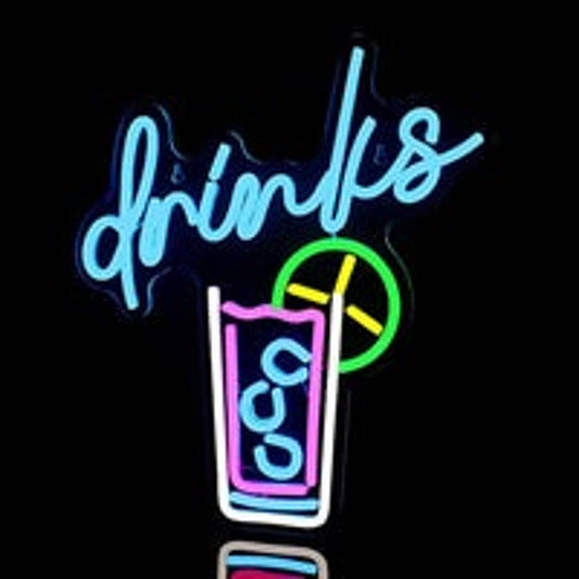 Fun Bright Tropical Vacation Drinks LED Night Light Room Party Wall Decoration