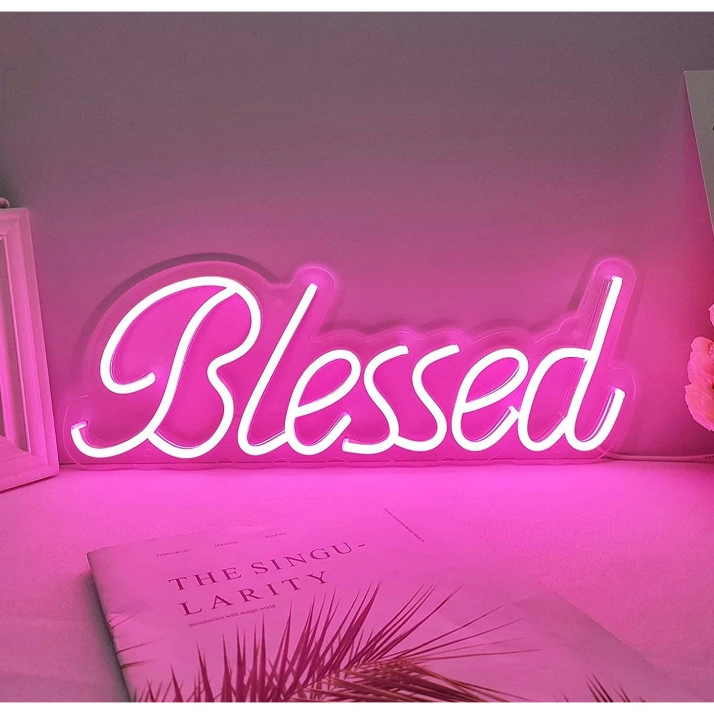 Bright Pink Blessed LED Light Decor