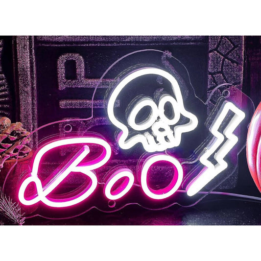 Spooky Fun Bright Boo! Skeleton Skull LED Night Light Halloween Decor