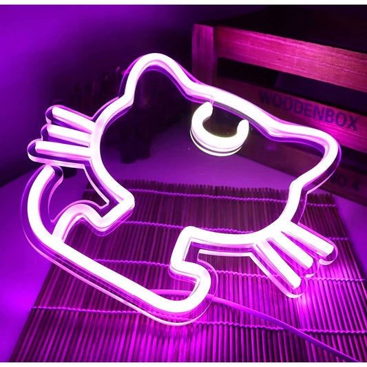 Super Adorable Bright Purple Baby Luna Cat LED Night Light Anime Japan Room Deco