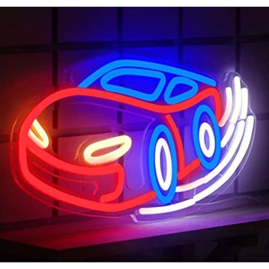Fun Bright Super Fast Race Car LED Night Light Room Wall Decoration