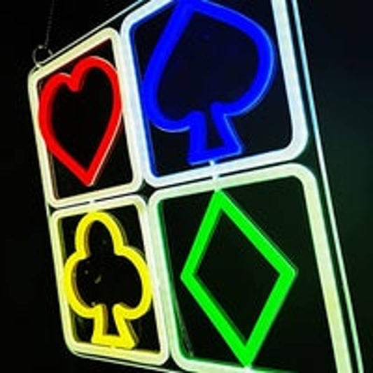 Vivid Fun Bright Colorful Poker Card Game LED Night Light Room Wall Decoration