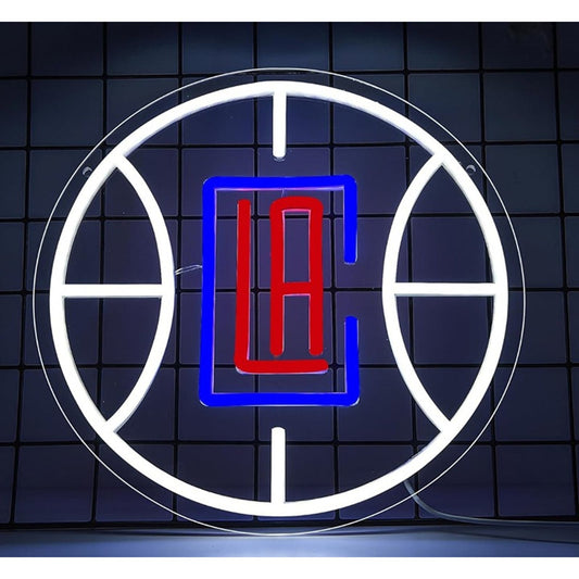 Vivid Bright LA Clippers Basketball Team Logo LED Night Light Room Wall NBA
