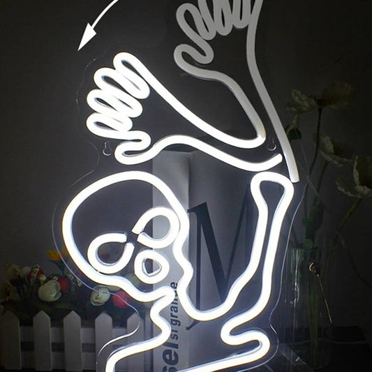 Spooky Bright White Waving Skeleton LED Night Light Halloween Decor