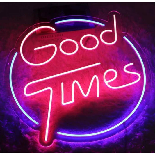 Fun Bright Pink / Blue Good Times LED Night Light Room Wall Decoration