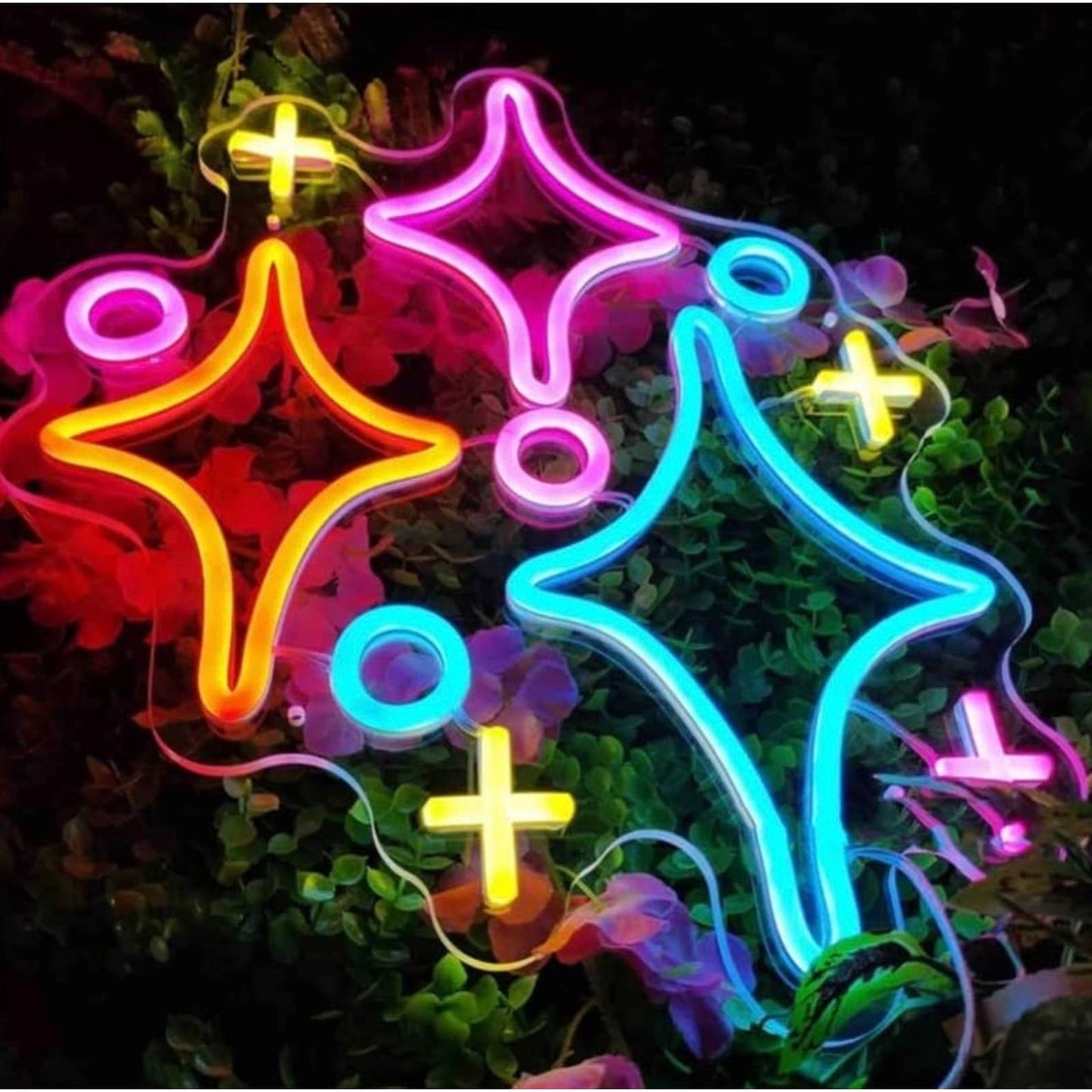 Fun Bright Colorful Sparkling Stars LED Night Light Room Wall Decoration
