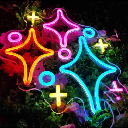 Fun Bright Colorful Sparkling Stars LED Night Light Room Wall Decoration