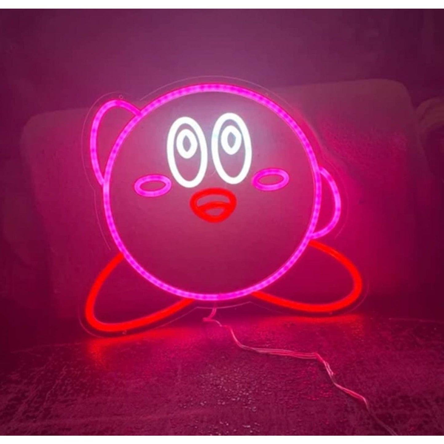 Fun Bright Cute Kirby Hello LED Night Light Game Room Decor