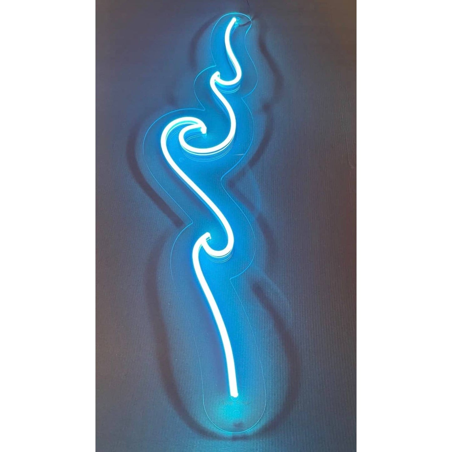 Lovely Simple Bright Blue Ocean Triple Wave  LED Night Light Tropical Sea Beach