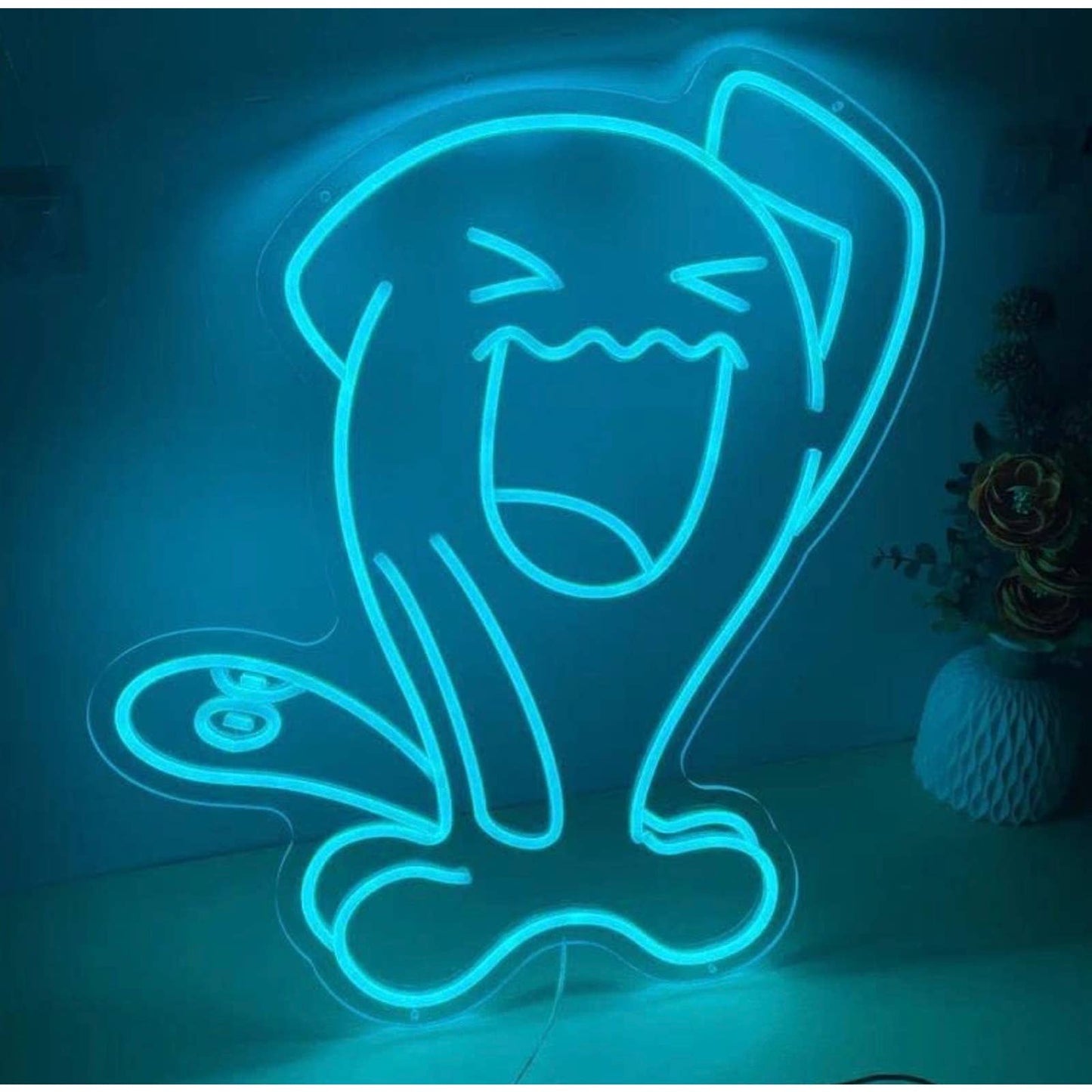 Fun Bright Blue Wobbuffet Team Rocket Pokemon LED Night Light Room Wall Decor