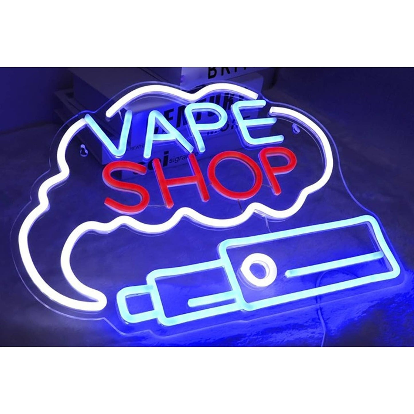 Bright Blue TATOO LED Night Light Sign Business Store Decor