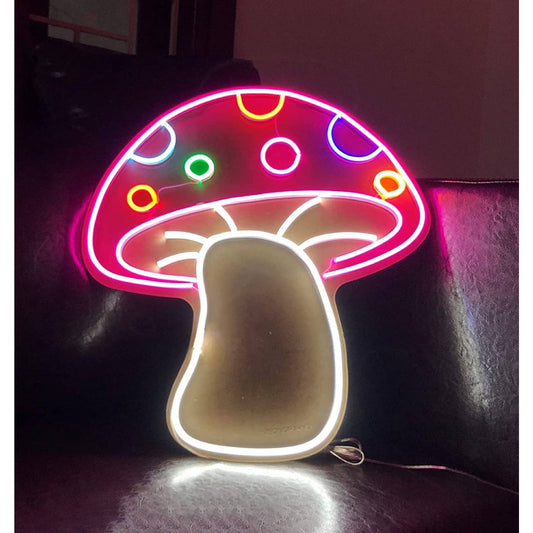 Lovely Bright Rainbow Spotted Mushroom LED Night Light Room Wall Decoration