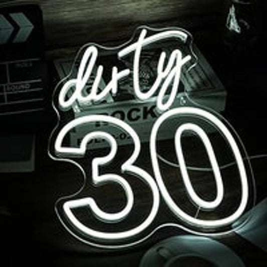 Fun Bright Cool White Dirty 30 LED Night Light Birthday Room Wall Decoration