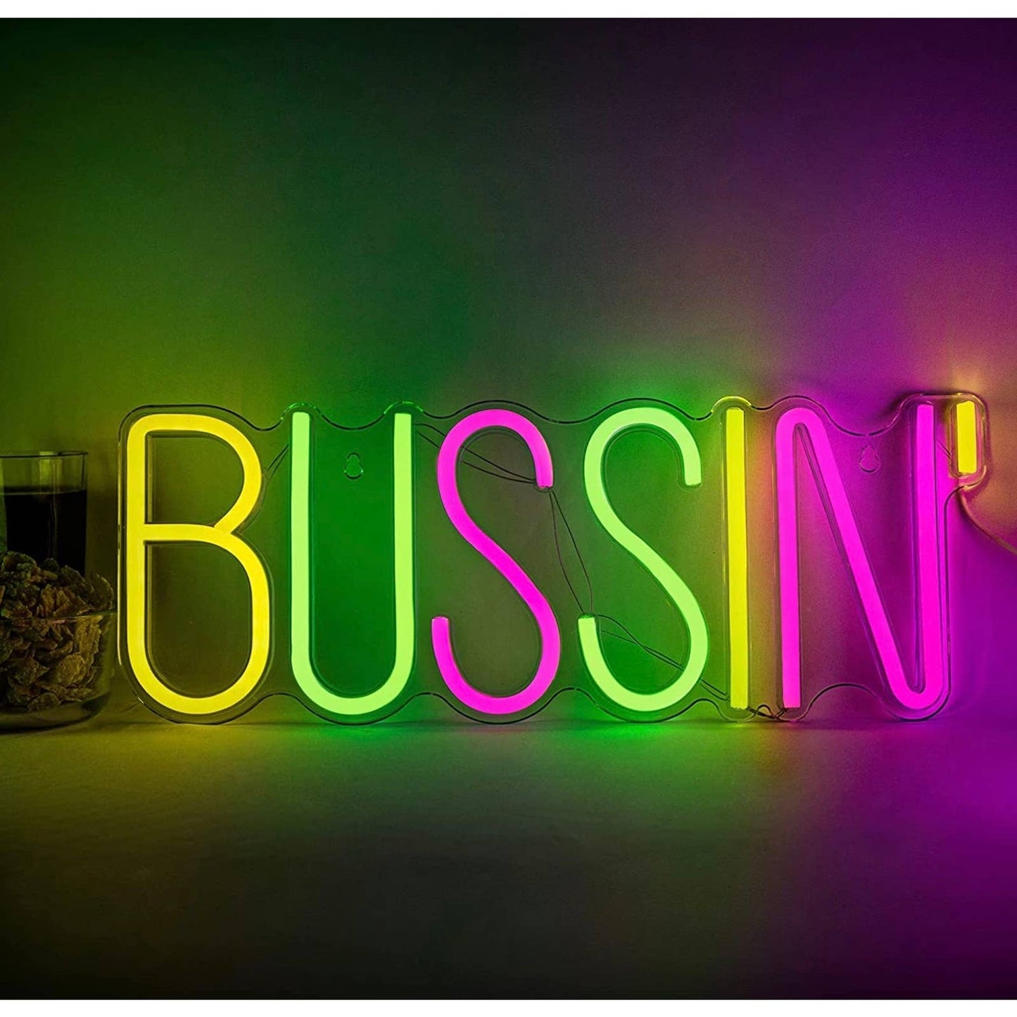 Vivid Bright Colorful Bussin’ LED Night Light Sign Room Wall Decoration