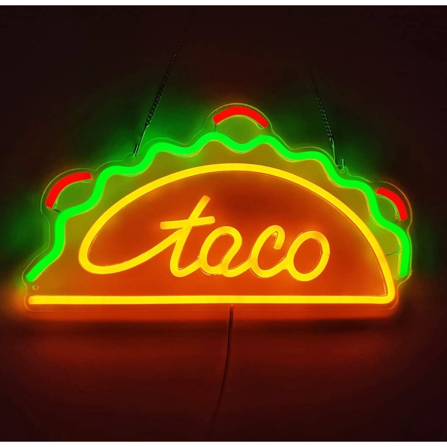 Tasty Bright Colorful Taco LED Food Light Room Wall Restaurant Decoration