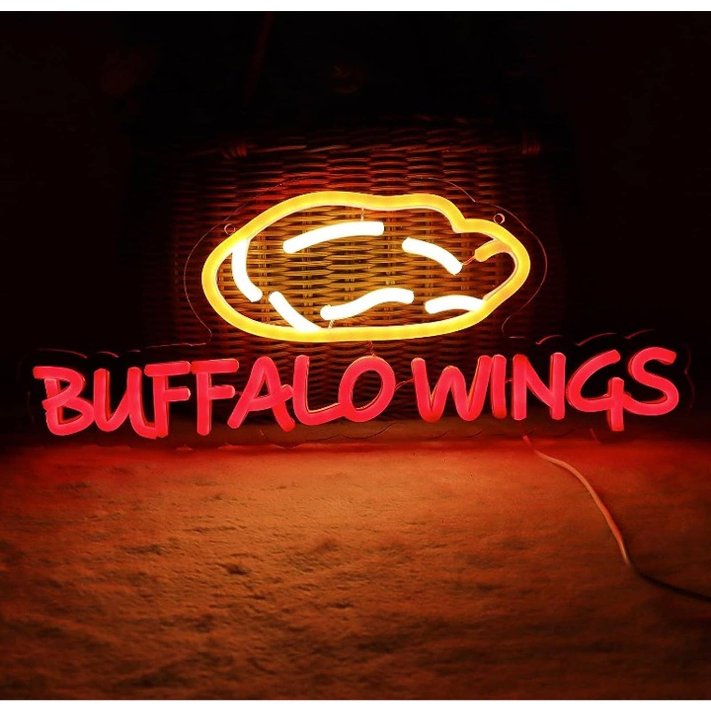Tasty Bright “Buffalo Wings” LED Night Light Business Shop Food Decor