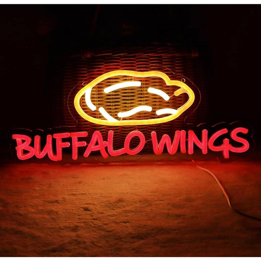 Tasty Bright “Buffalo Wings” LED Night Light Business Shop Food Decor