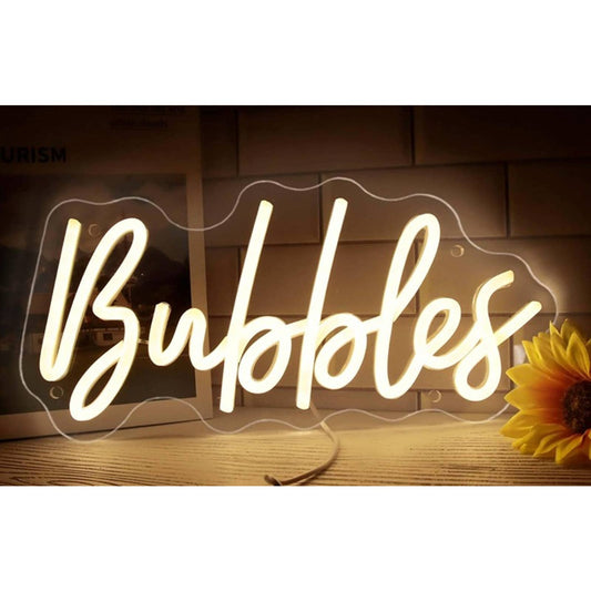 Lovely Warm Bright White Bubbles LED Night Light Room Wall Decor