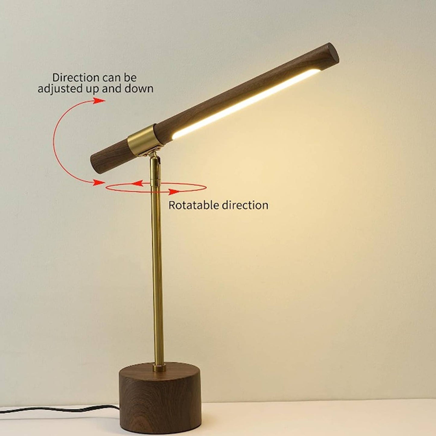 Unique Luxury Designed LED Touch Warm and Cool Light Faux Wood Lamp