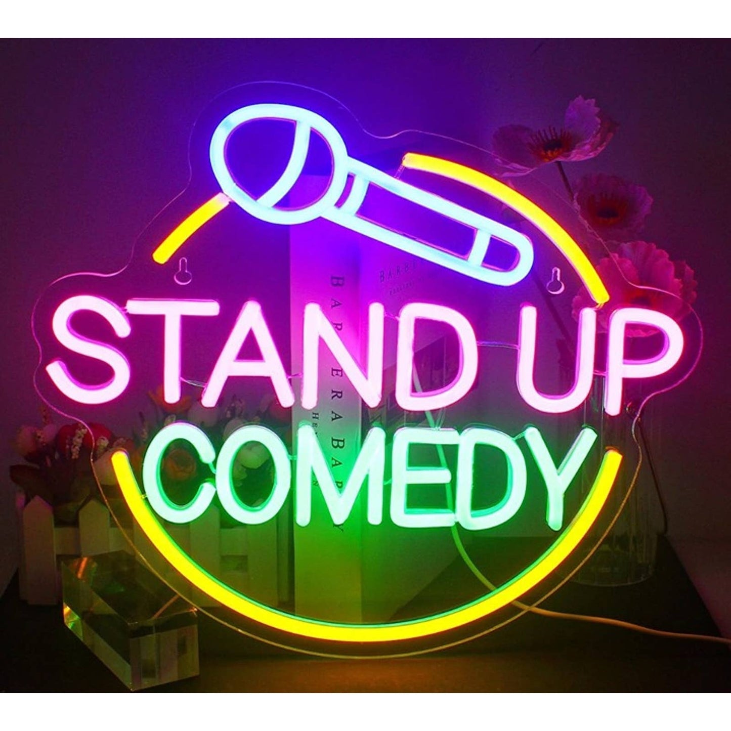 Vivid Bright Colorful “Stand Up Comedy” LED Night Light Room Wall Decor
