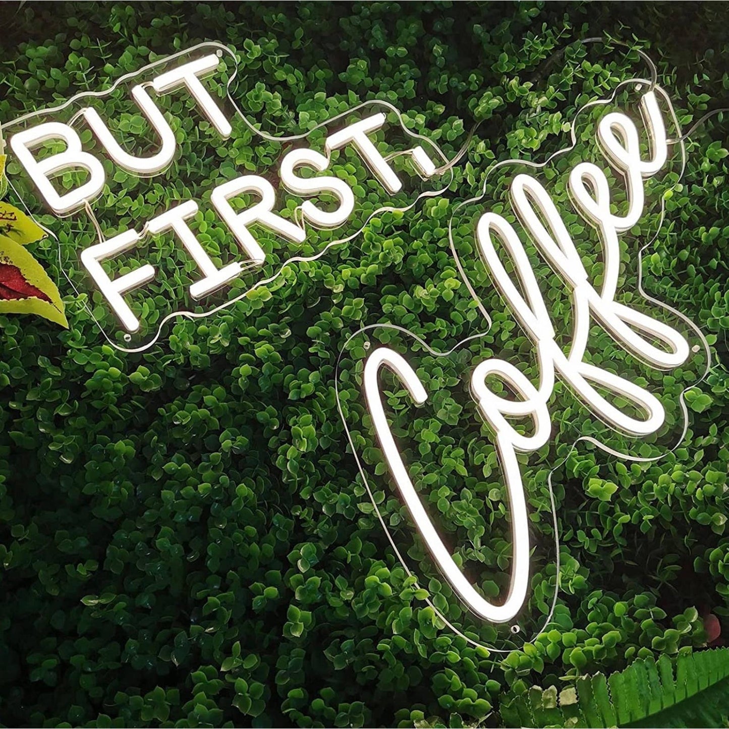 Cool Bright White “But First, Coffee” LED Night Lights Kitchen Sign Decor