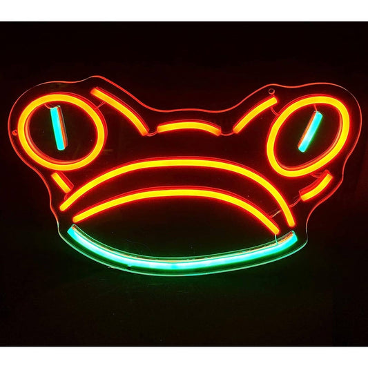 Fun Bright Orange Frog Face LED Night Light Room Wall Decoration