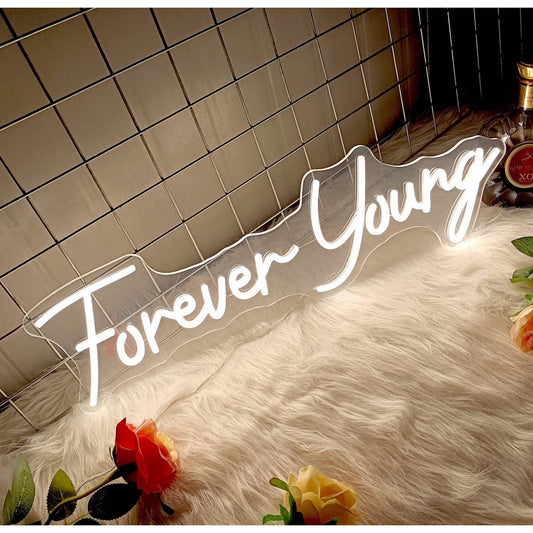 Lovely Bright White Forever Young LED Night Light Room Wall Decoration