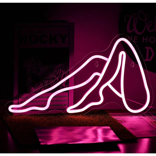 Lovely Bright Hot Pink Lady Legs LED Night Room Wall Decoration