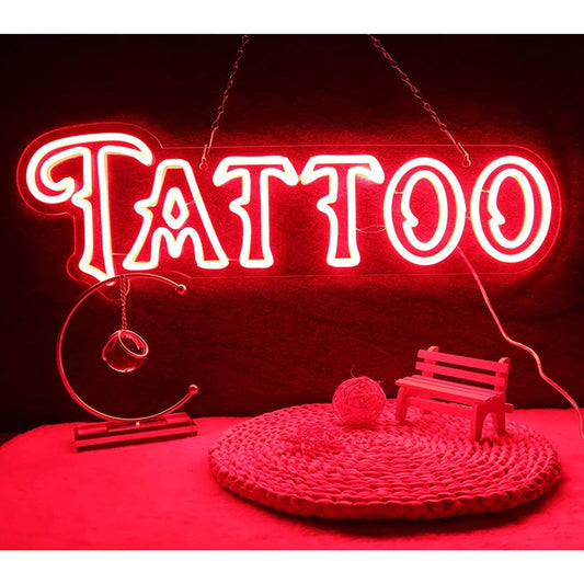 Vivid Bright Red Tattoo LED Business Store Light Window Wall Decoration