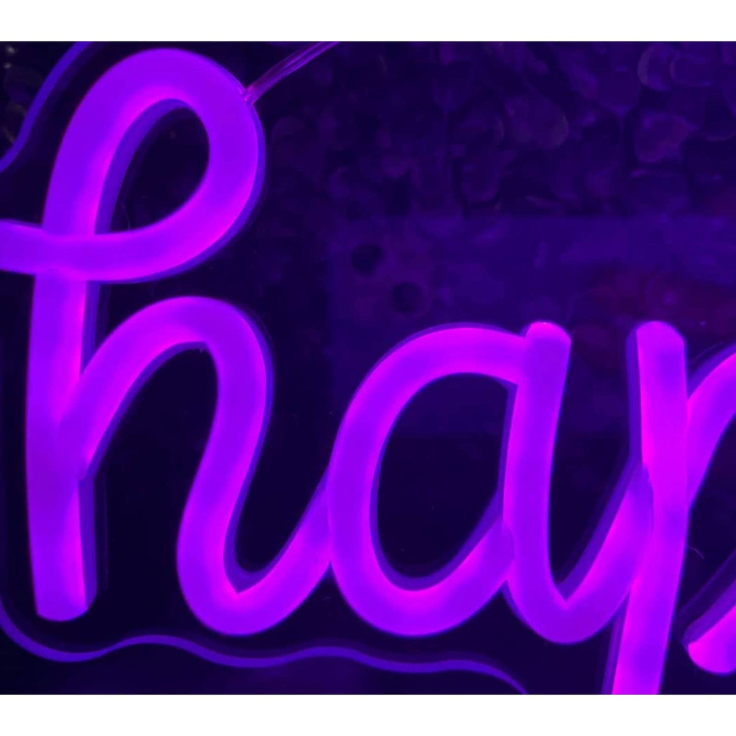 Adorable Large Bright Purple “Choose Happiness” LED Night Light Room Wall Decor