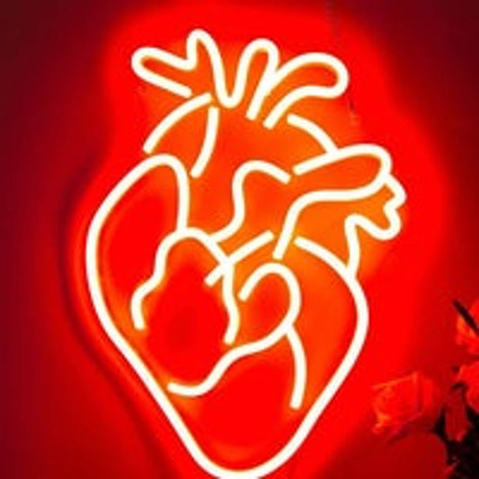 Vivid Bright Red Heart LED Night Light Medical Room Wall Decoration