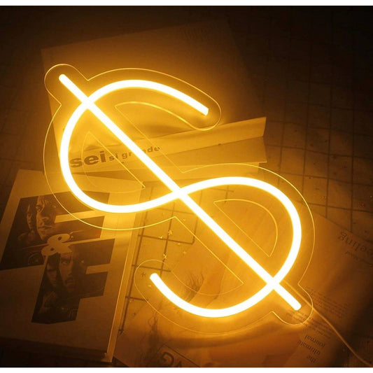 Bright Warm “$” Money LED Light Sign
